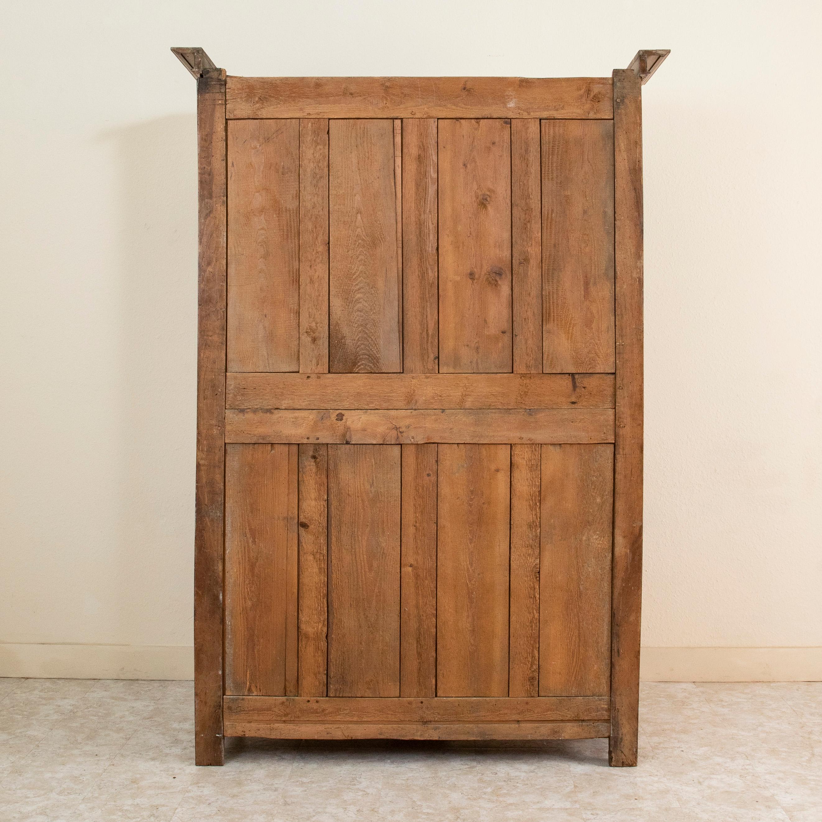 Iron Late 18th Century French Directoire Period Walnut Armoire or Wardrobe