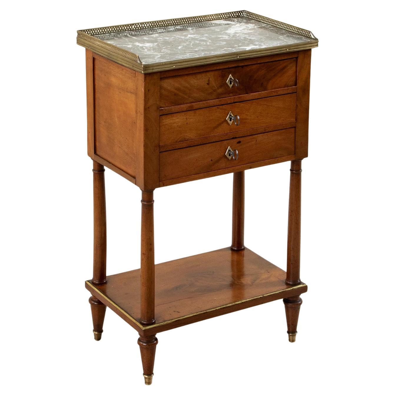 Late 18th Century French Directoire Period Walnut Side Table or Nightstand