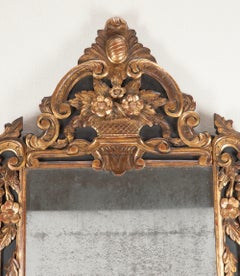 Late 18th Century French Gilt and Ebonised Mirror