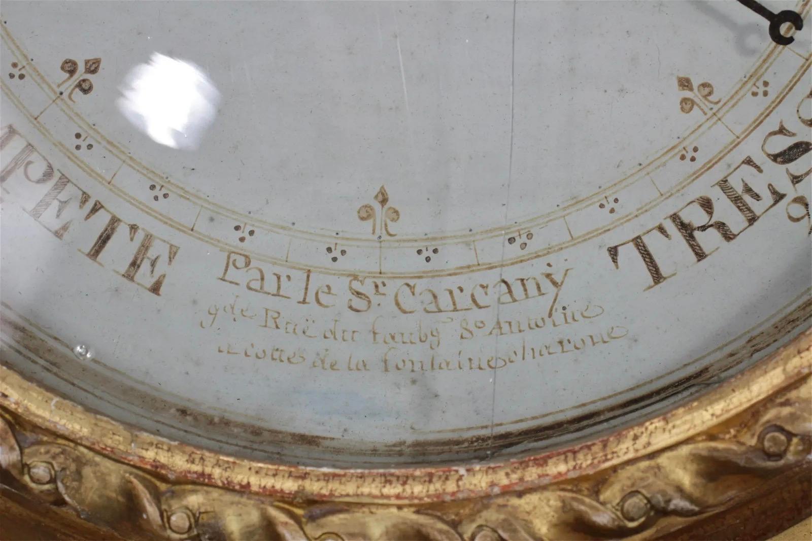 Late 18th Century French Giltwood Barometer In Good Condition For Sale In Essex, MA