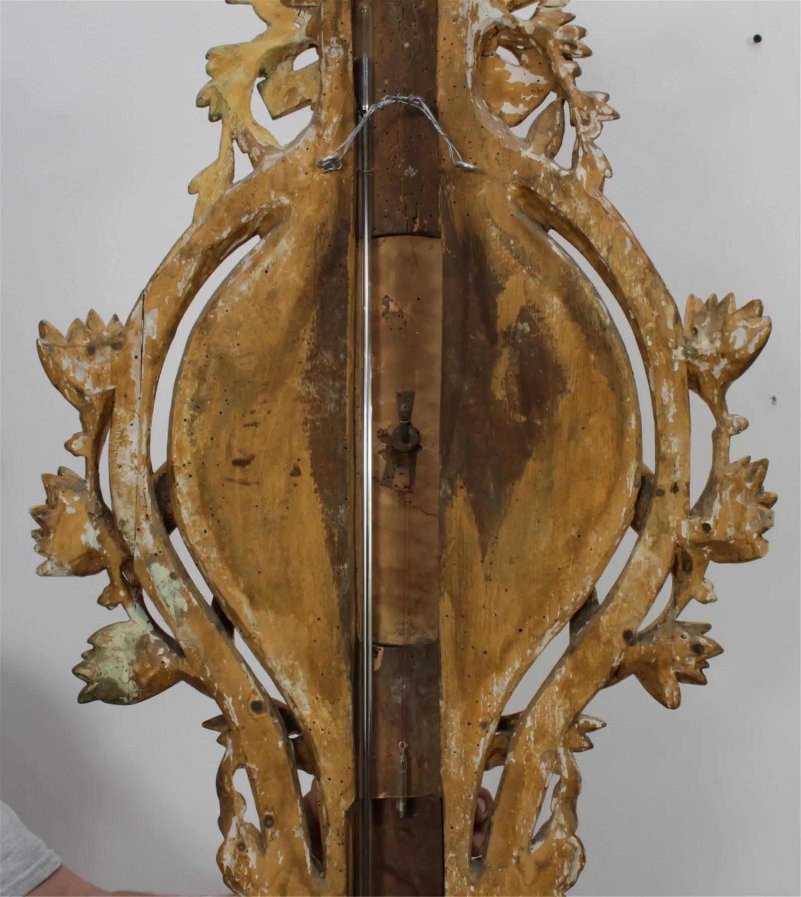 Late 18th Century French Giltwood Barometer For Sale 1