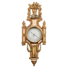 Late 18th Century French Giltwood Barometer with Kissing Doves