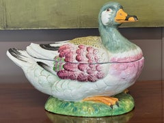 Late 18th Century French Glazed Ceramic Duck Tureen
