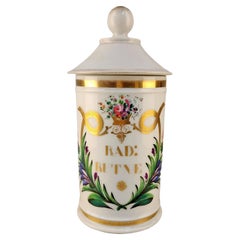 Antique Late 18th Century French Glazed Porcelain Apothecary/Pharmacy Jar - 'RAD: BUTNE'