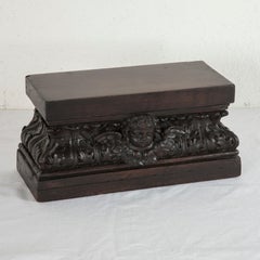 Late 18th Century French Hand Carved Oak Tabletop Pedestal or Plinth with Angel