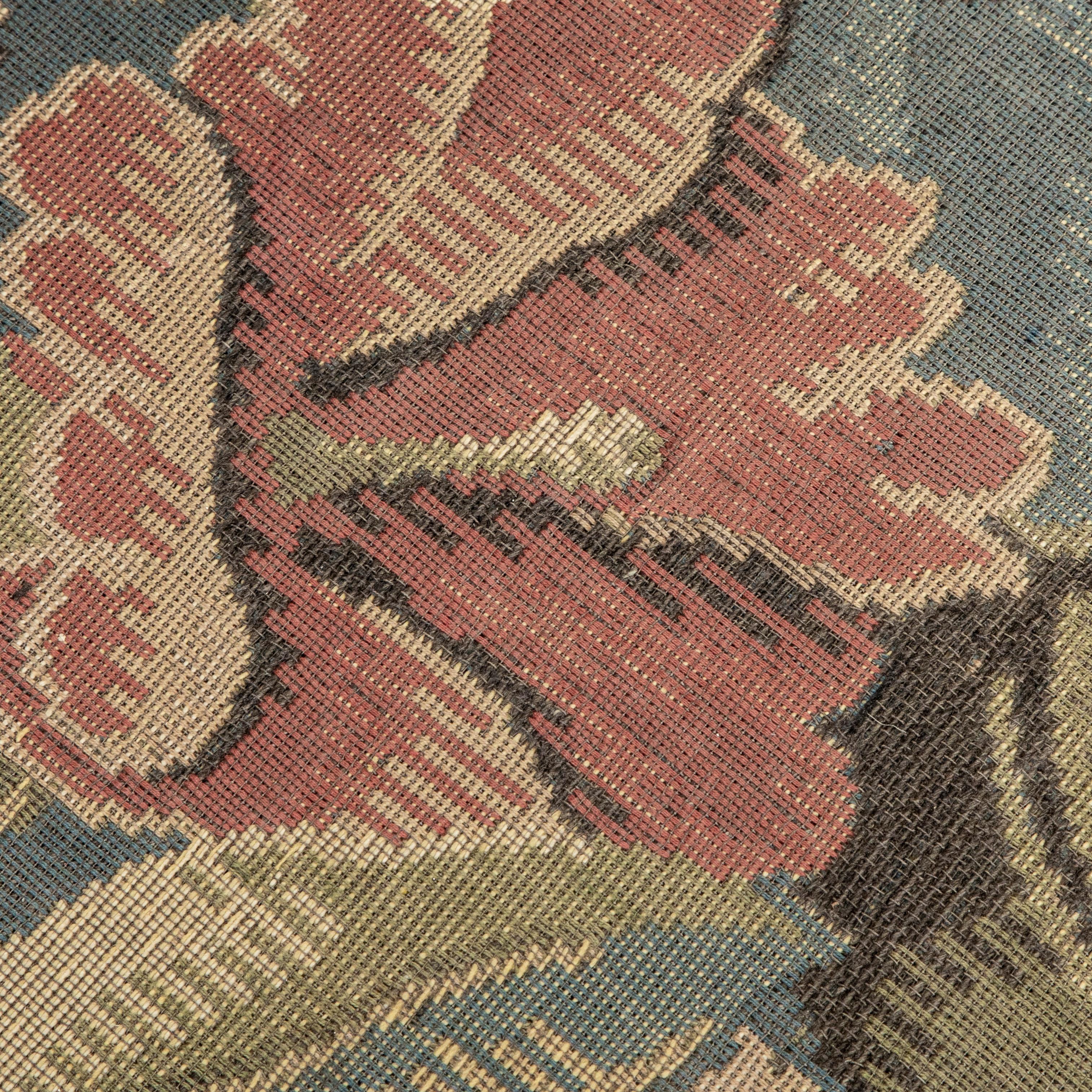 Scrivania o sedia laterale francese in noce intagliata a mano della fine del XVIII secolo con arazzo in vendita 5