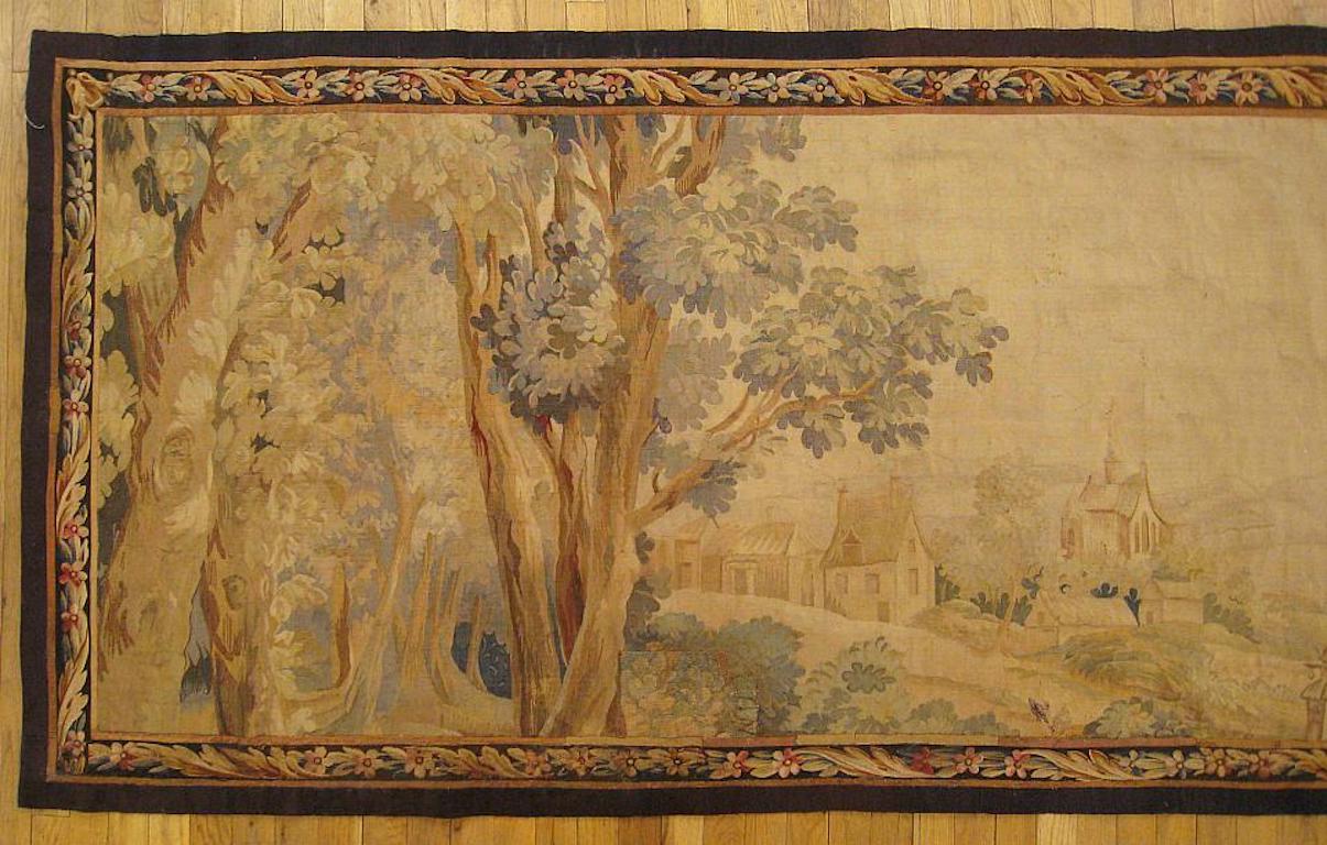 Hand-Woven Late 18th Century French Landscape Tapestry For Sale