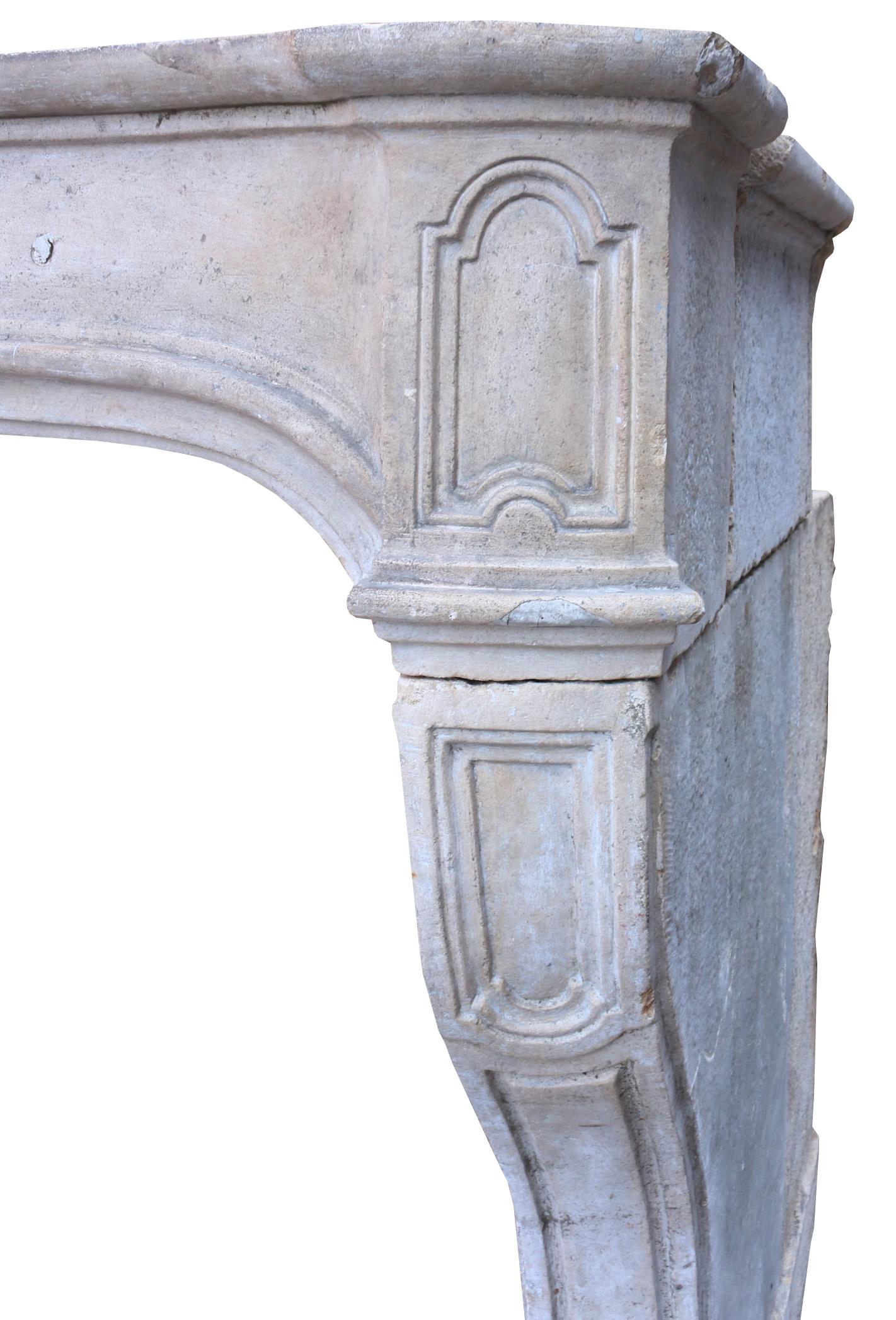Late 18th Century French Limestone Fireplace For Sale 2