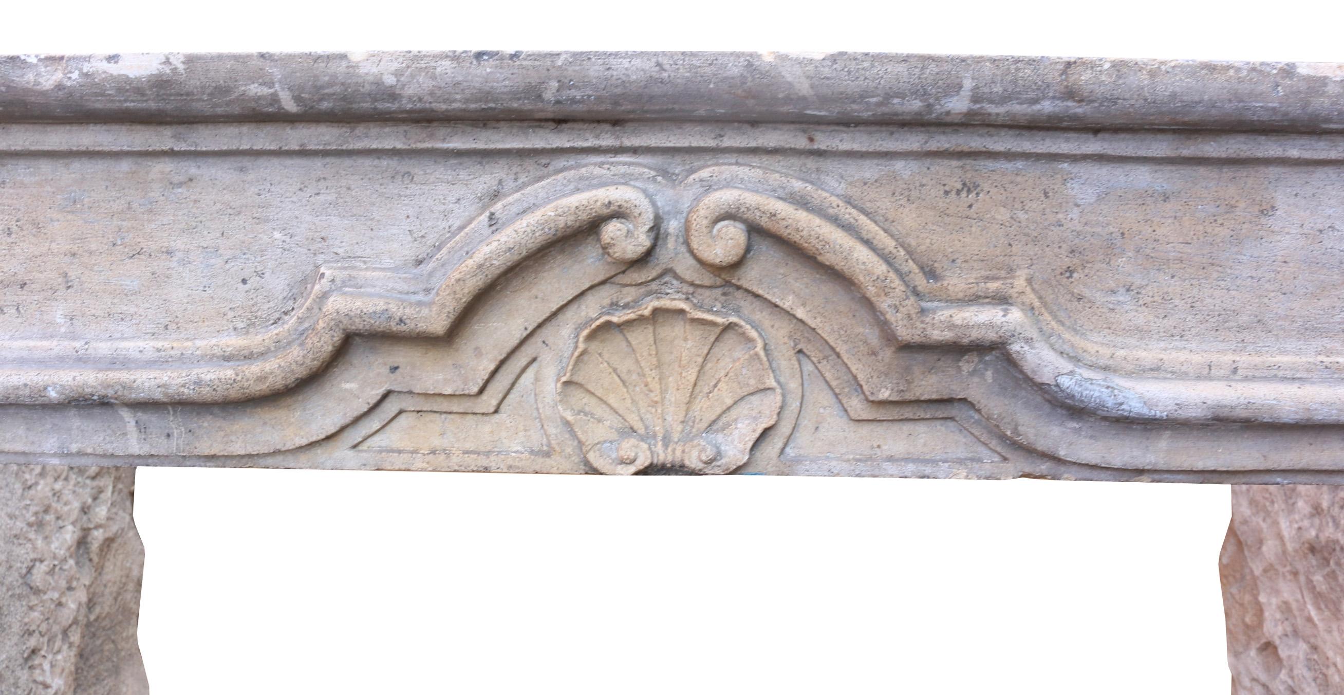 Late 18th Century French Limestone Fireplace For Sale 4