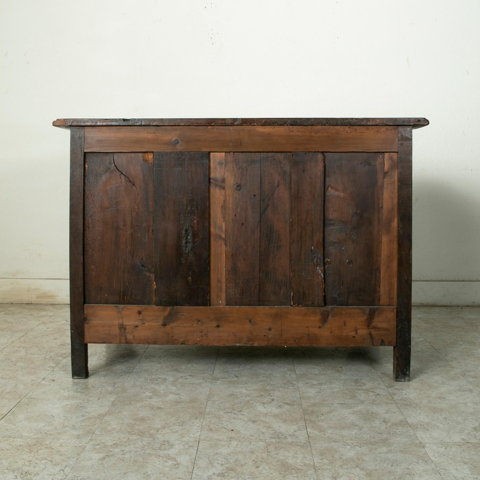Bronze Late 18th Century French Louis XIV Style Hand Carved Walnut Commode or Chest For Sale