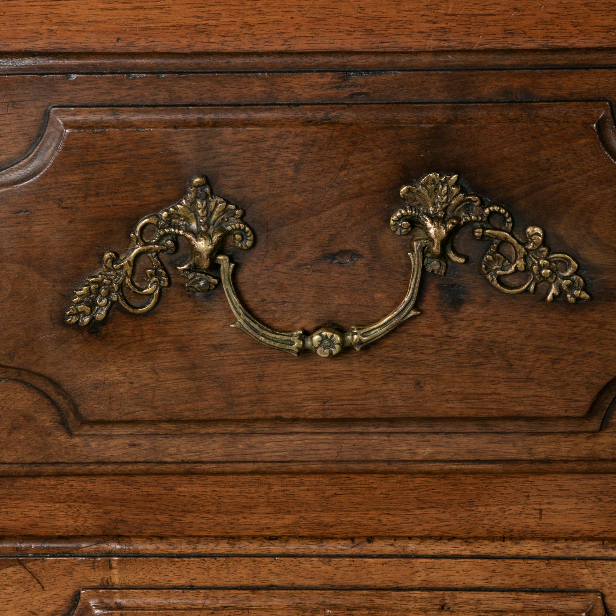 Late 18th Century French Louis XIV Style Hand Carved Walnut Commode or Chest For Sale 3