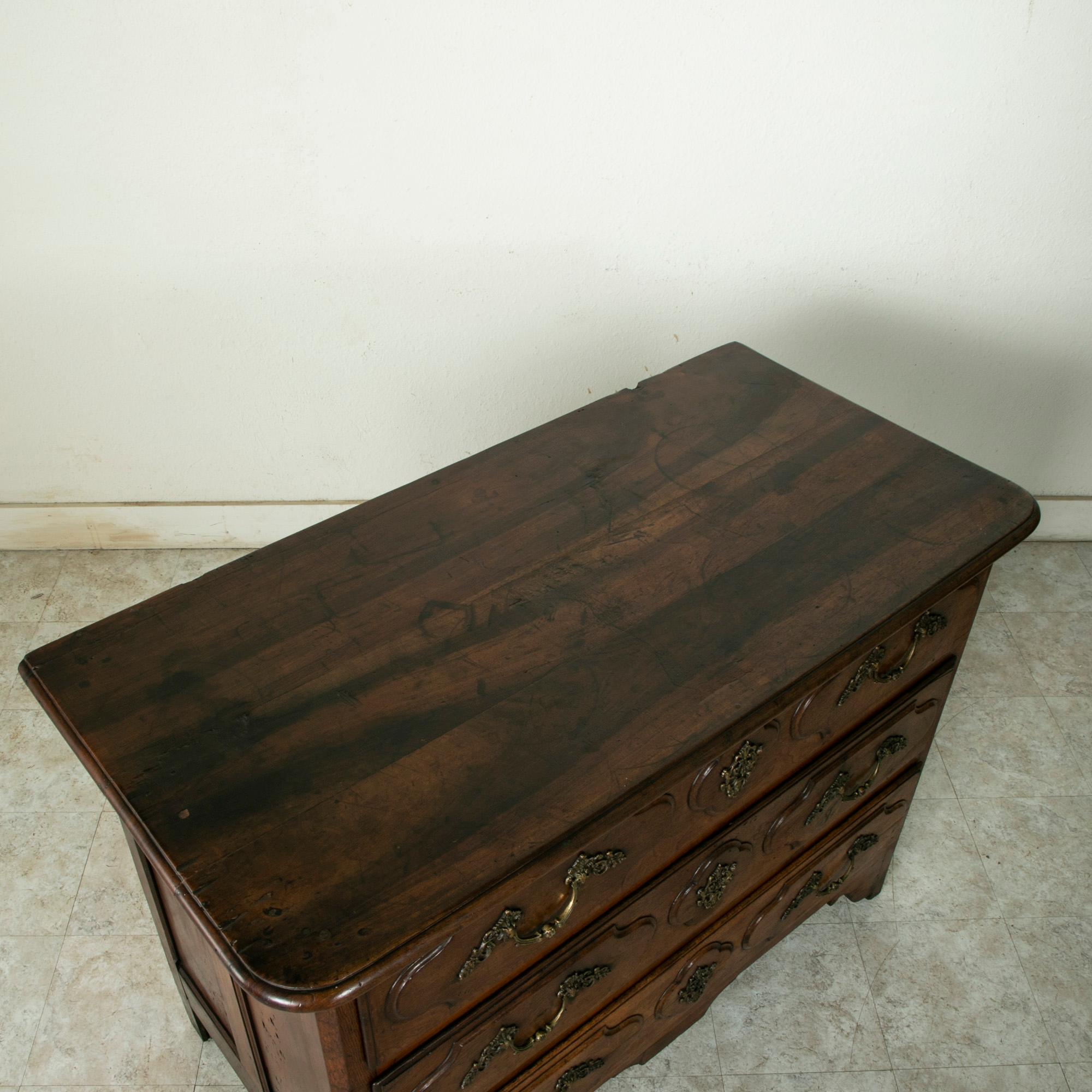 Late 18th Century French Louis XIV Style Hand Carved Walnut Commode or Chest For Sale 4