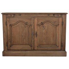 Late 18th Century French Louis XIV Style Stripped Oak Hunt Buffet or Sideboard