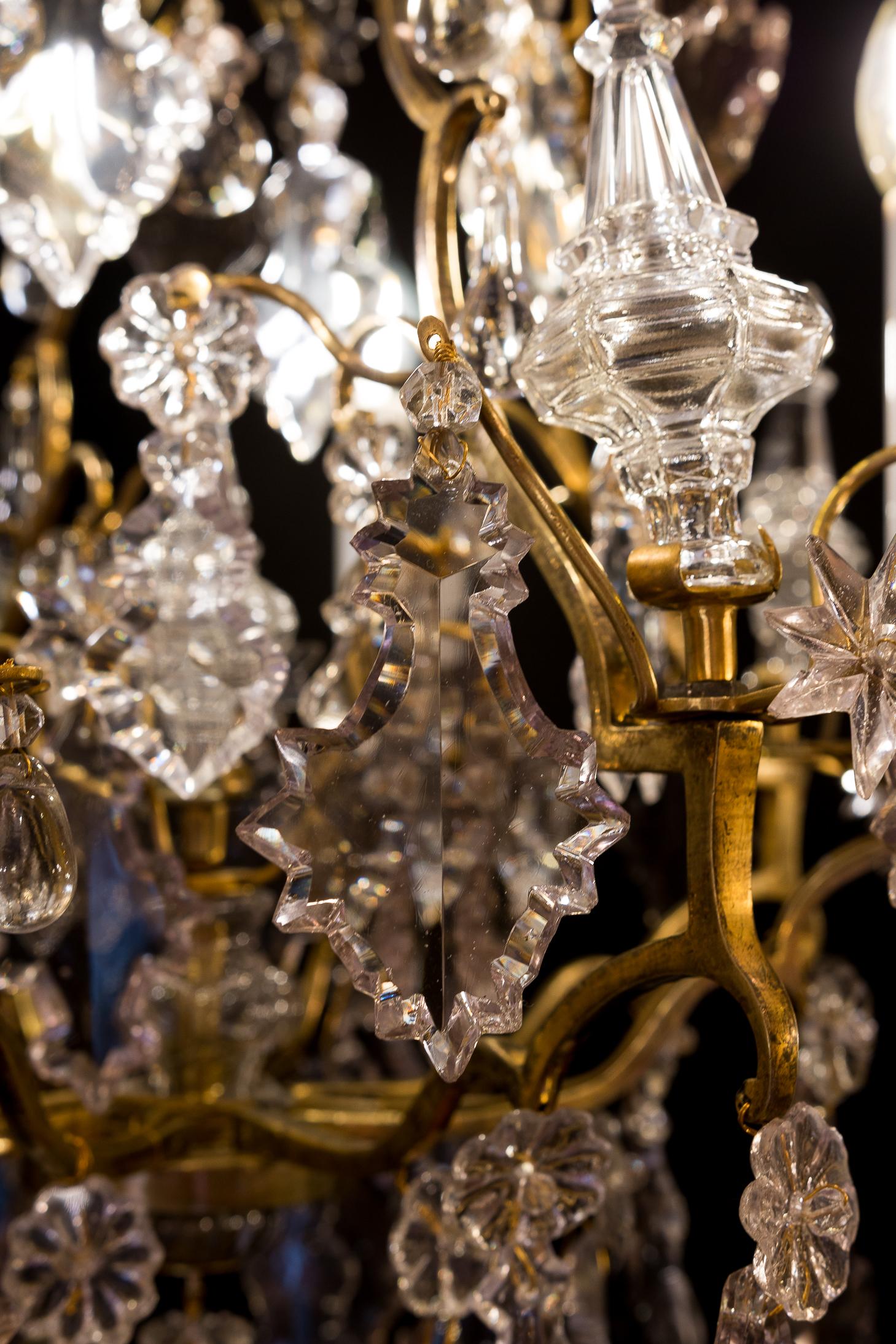 Late 18th Century, French Louis XV Style Ormolu and Cut Crystal Small Chandelier 6