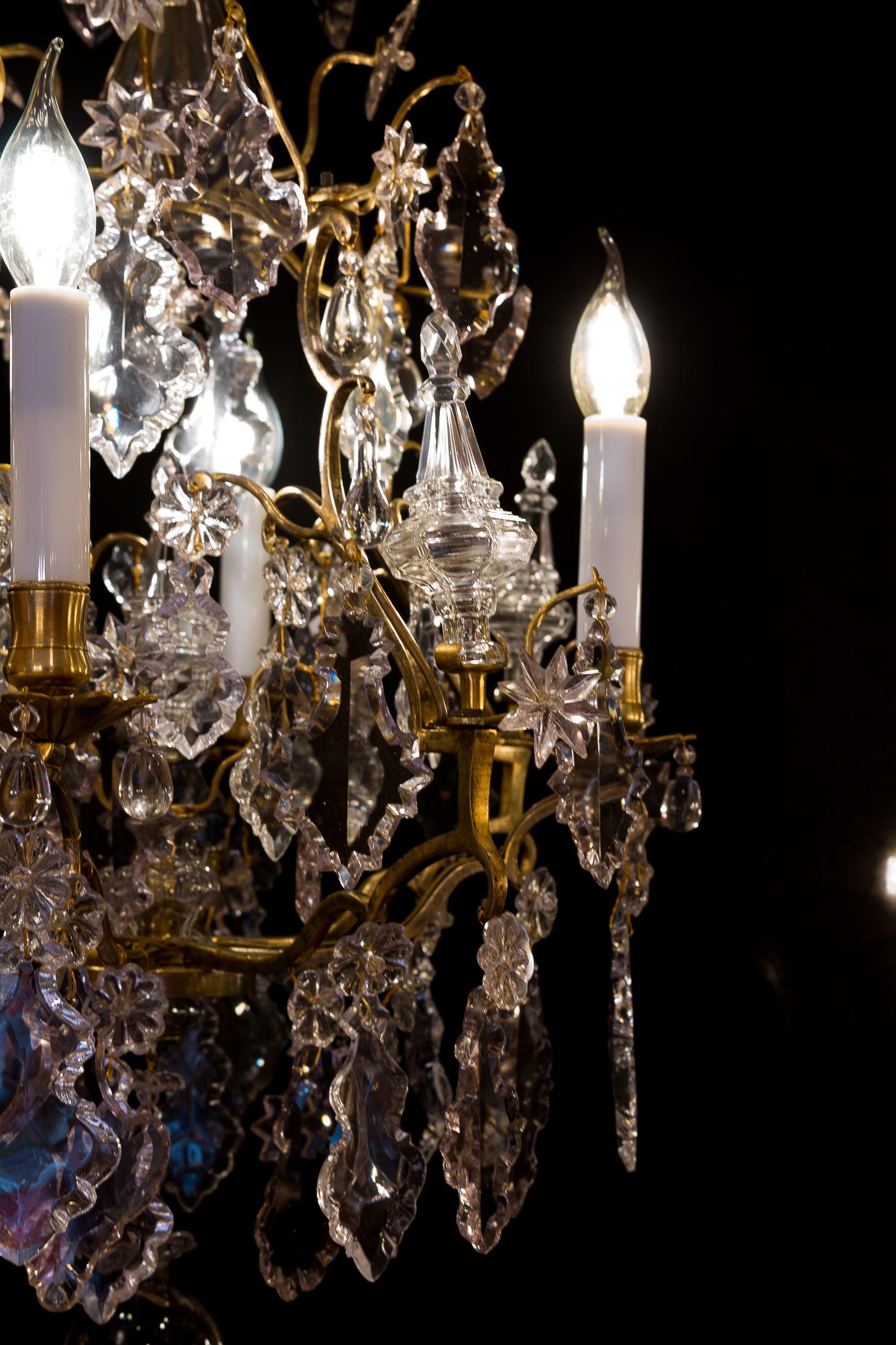 Late 18th Century, French Louis XV Style Ormolu and Cut Crystal Small Chandelier 7