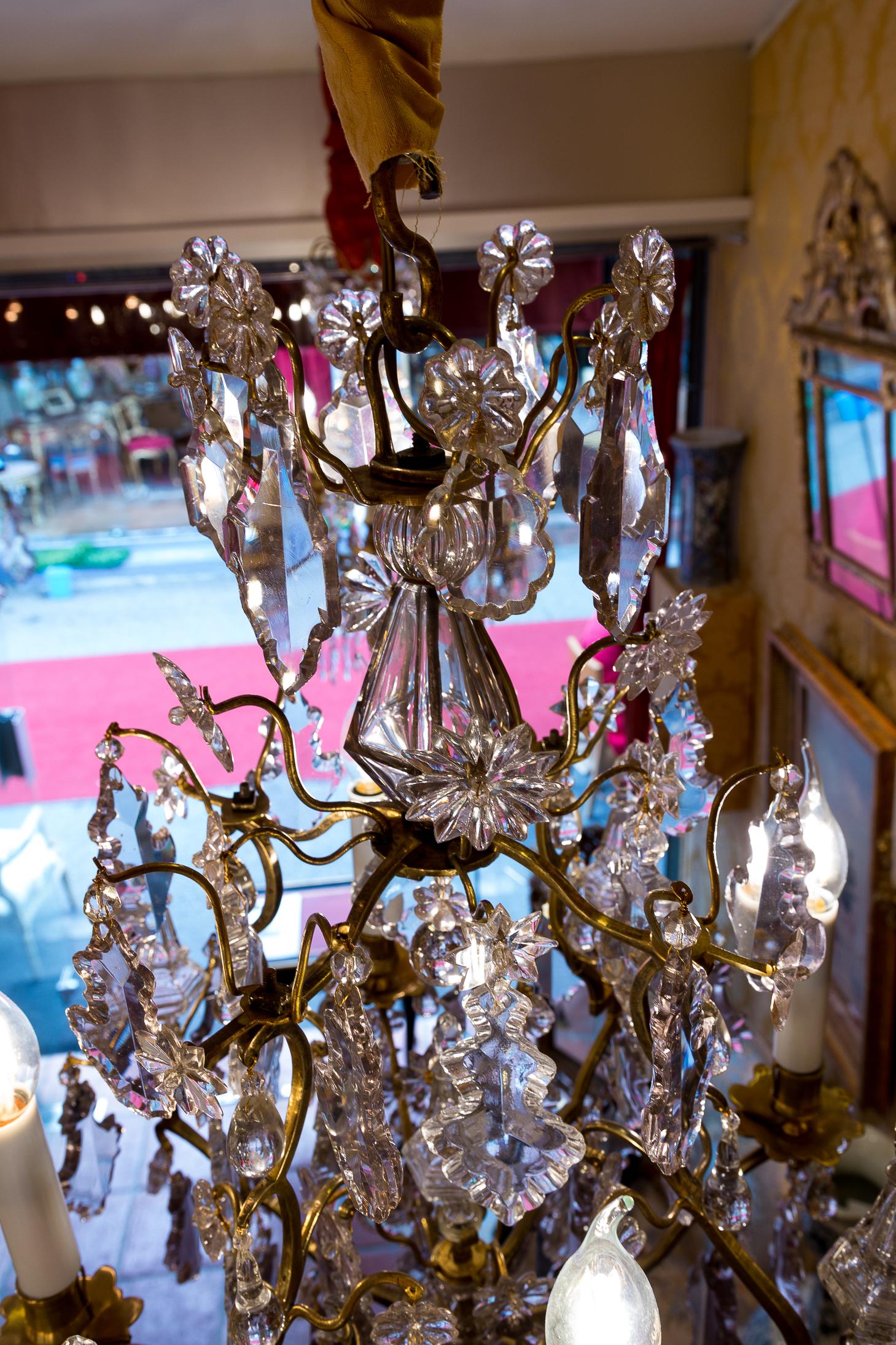 Late 18th Century, French Louis XV Style Ormolu and Cut Crystal Small Chandelier 11