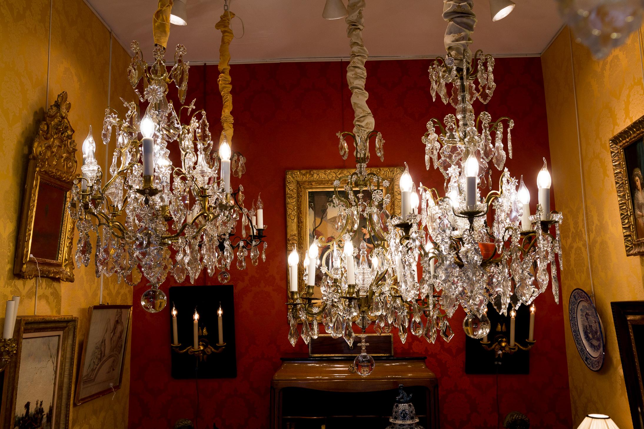 Late 18th Century, French Louis XV Style Ormolu and Cut Crystal Small Chandelier 15
