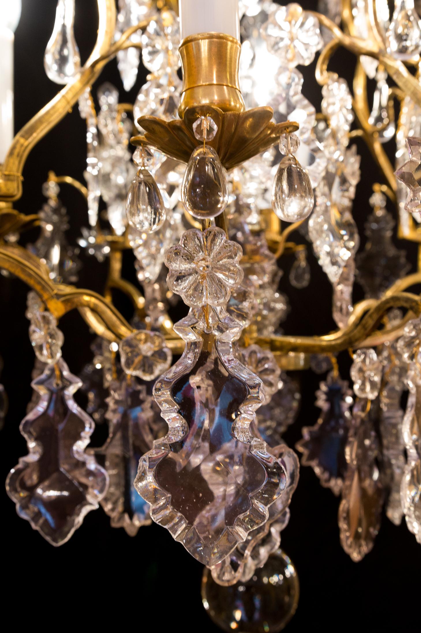 Late 18th Century, French Louis XV Style Ormolu and Cut Crystal Small Chandelier 1