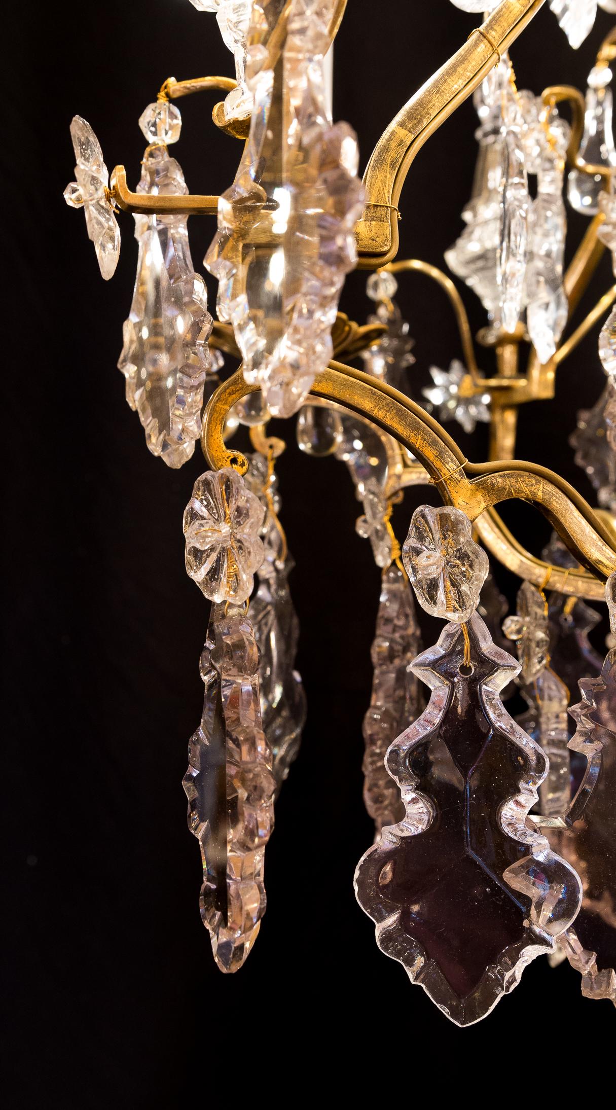Late 18th Century, French Louis XV Style Ormolu and Cut Crystal Small Chandelier 2