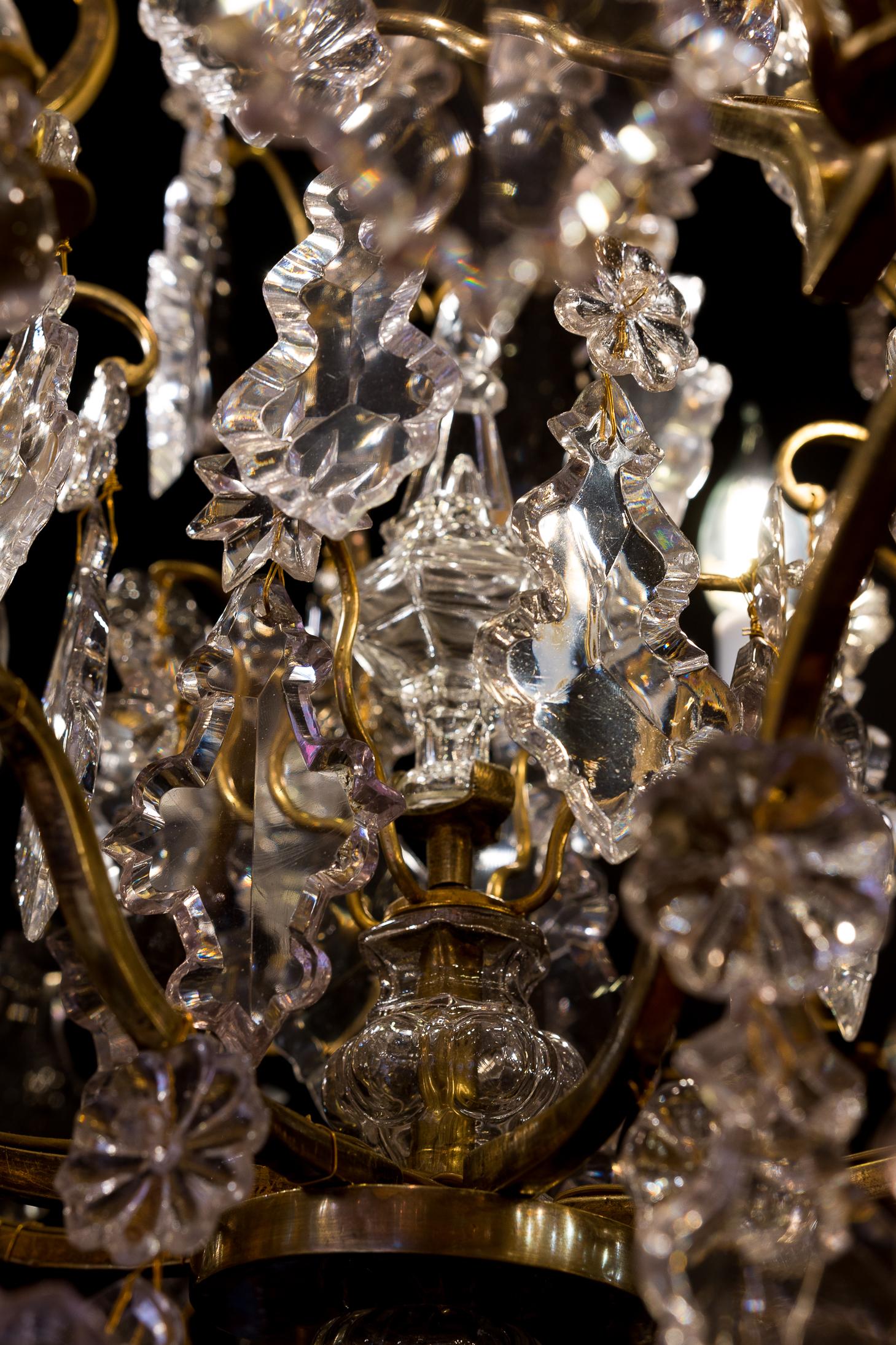 Late 18th Century, French Louis XV Style Ormolu and Cut Crystal Small Chandelier 3