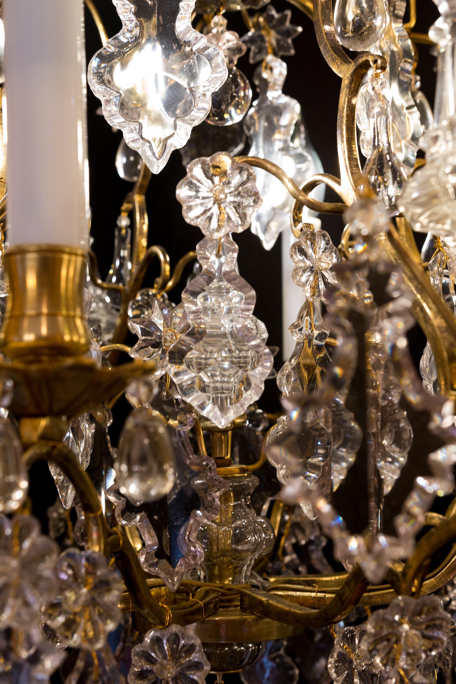 Late 18th Century, French Louis XV Style Ormolu and Cut Crystal Small Chandelier 5