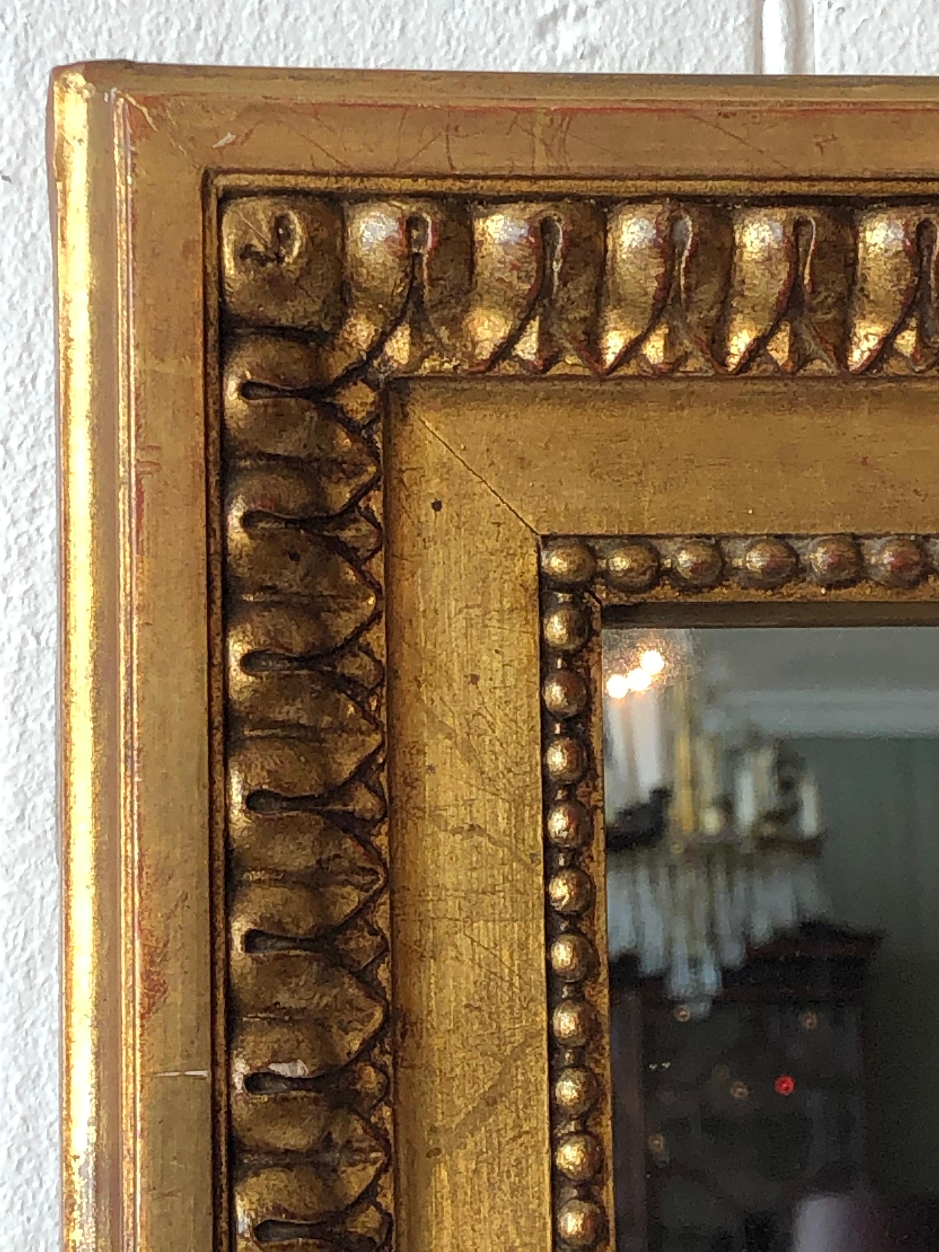 Late 18th Century French, Louis XVI Carved Giltwood Overmantle Mirror 1
