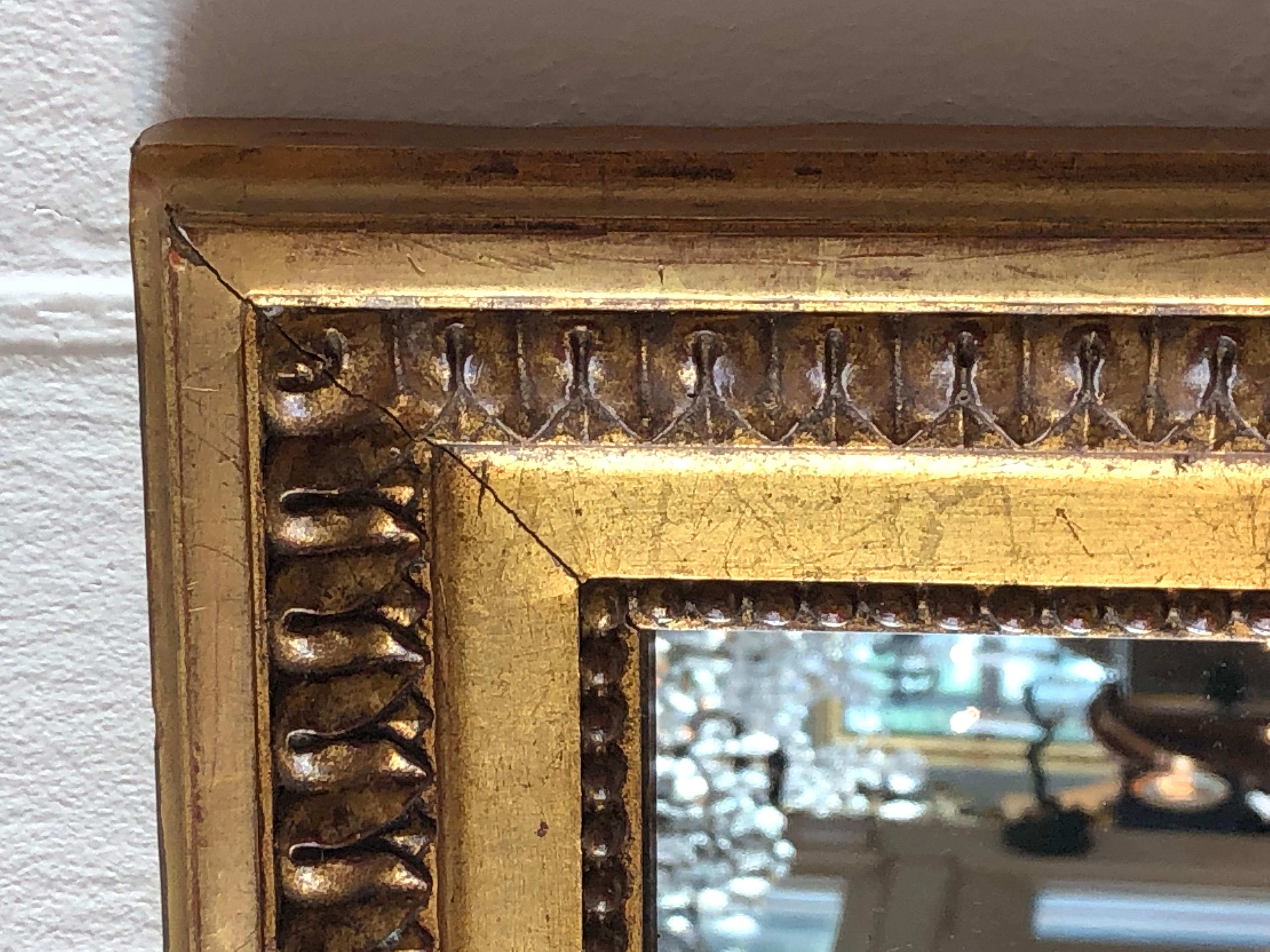 Late 18th Century French, Louis XVI Carved Giltwood Overmantle Mirror 3