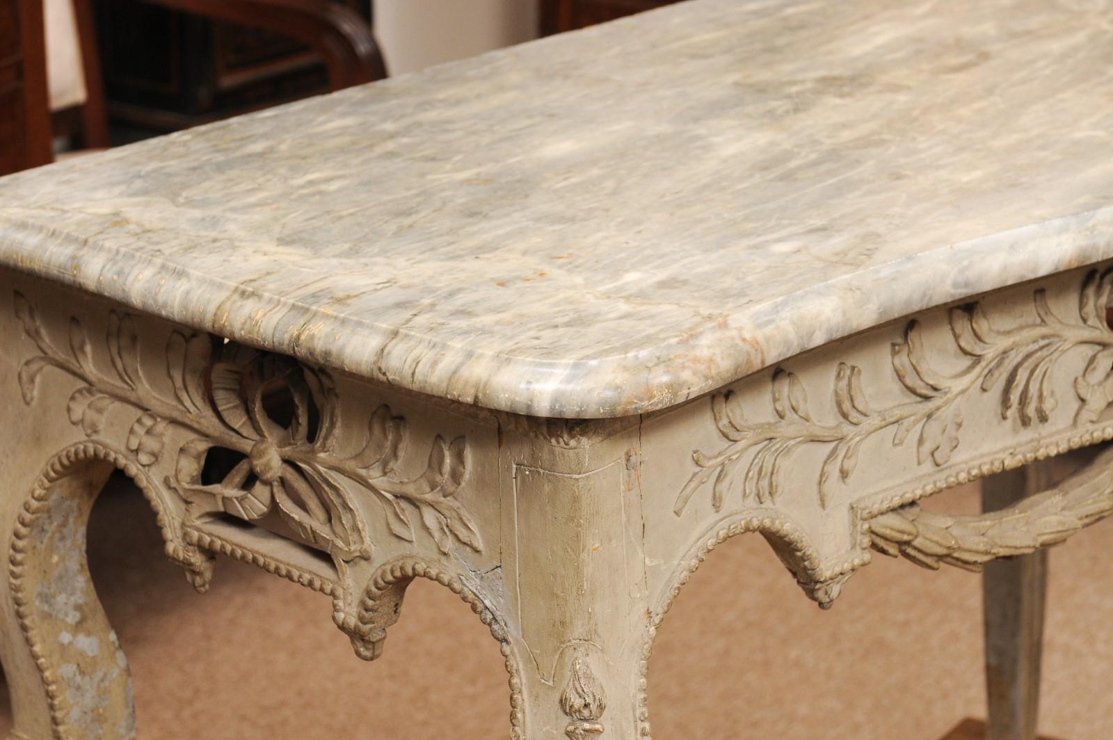 Consola provincial francesa pintada de verde Luis XVI de finales del siglo XVIII siglo XVIII y antes en venta