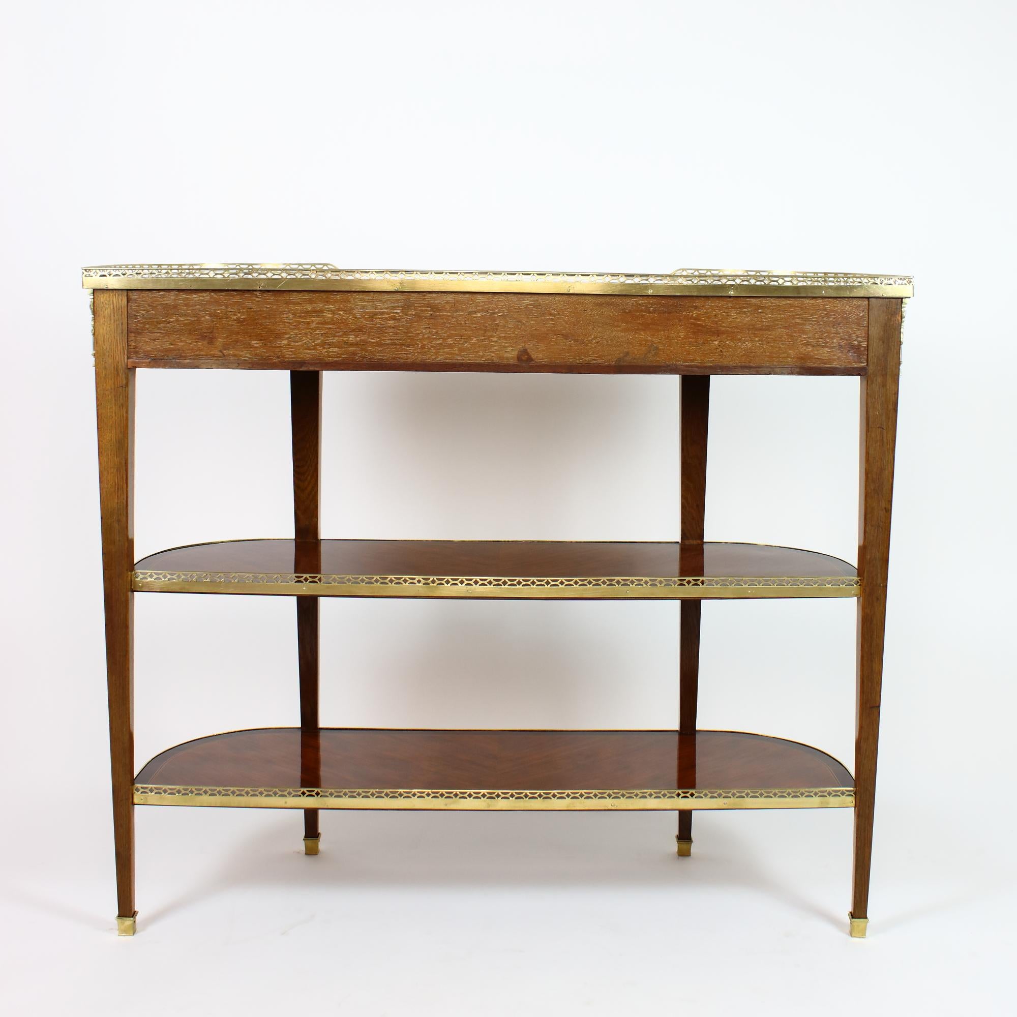 Gilt Late 18th Century French Louis XVI Marquetry Console Table or Desserte