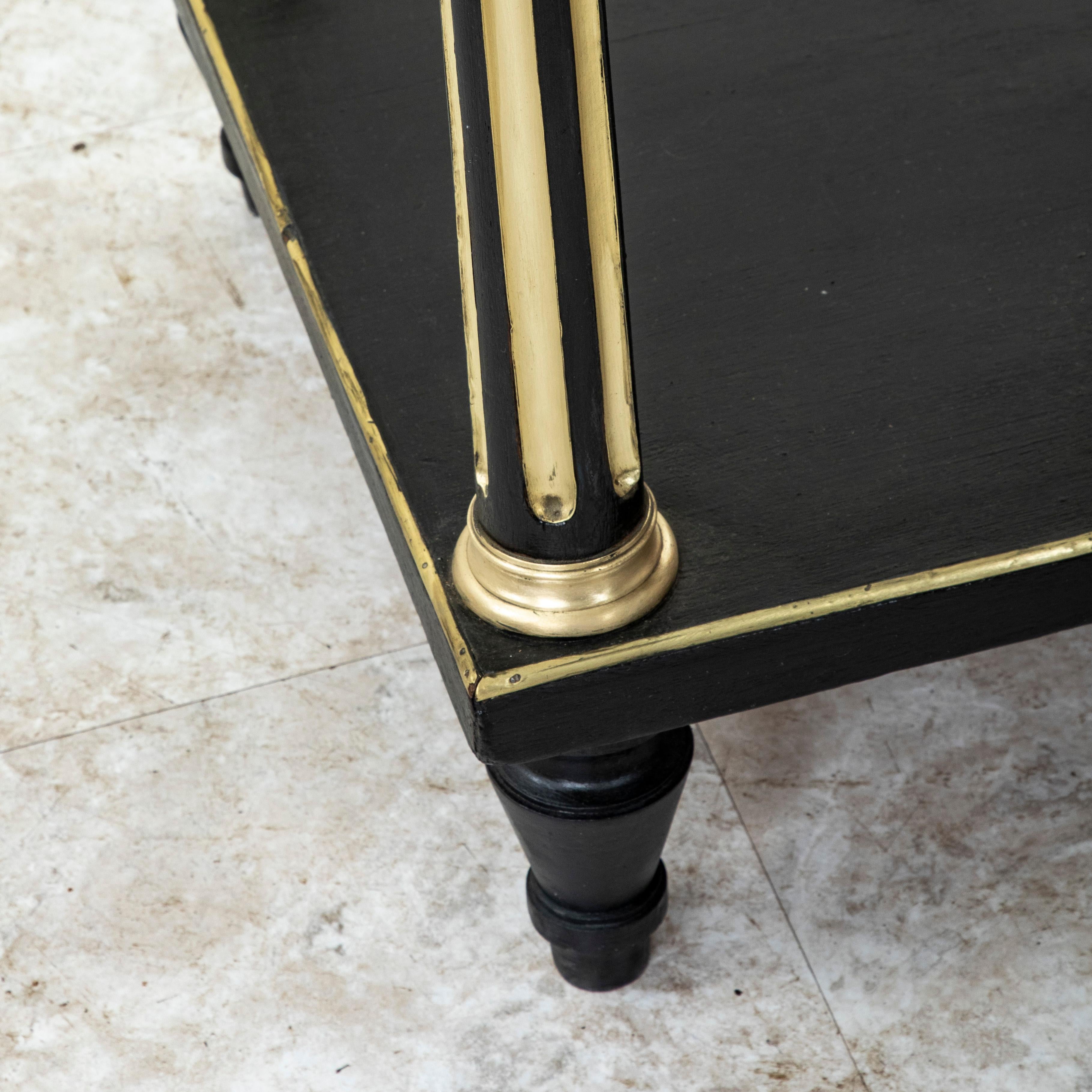 Late 18th Century French Louis XVI Period Black Painted Console Table Marble Top For Sale 7