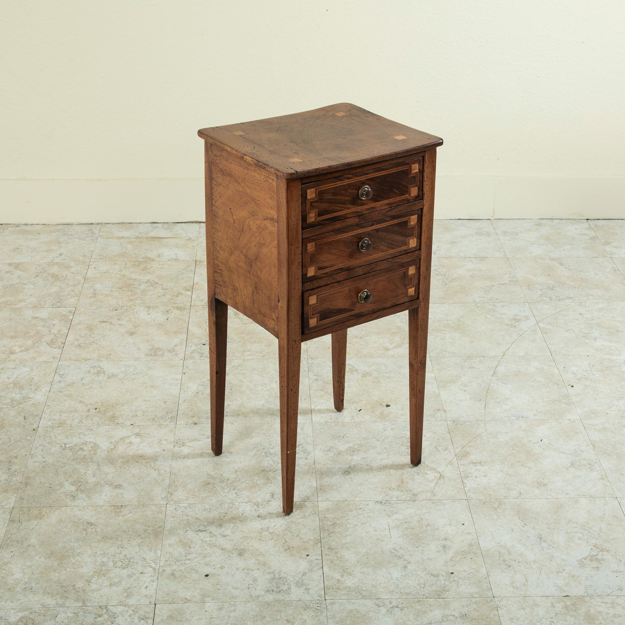 Inlay Late 18th Century French Louis XVI Period Cherrywood Nightstand or Side Table