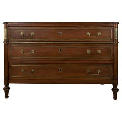 Late 18th Century French Louis XVI Period Mahogany Chest with Bronze Detailing