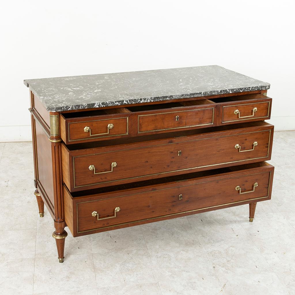 Late 18th Century French Louis XVI Period Mahogany Commode or Chest with Marble 8