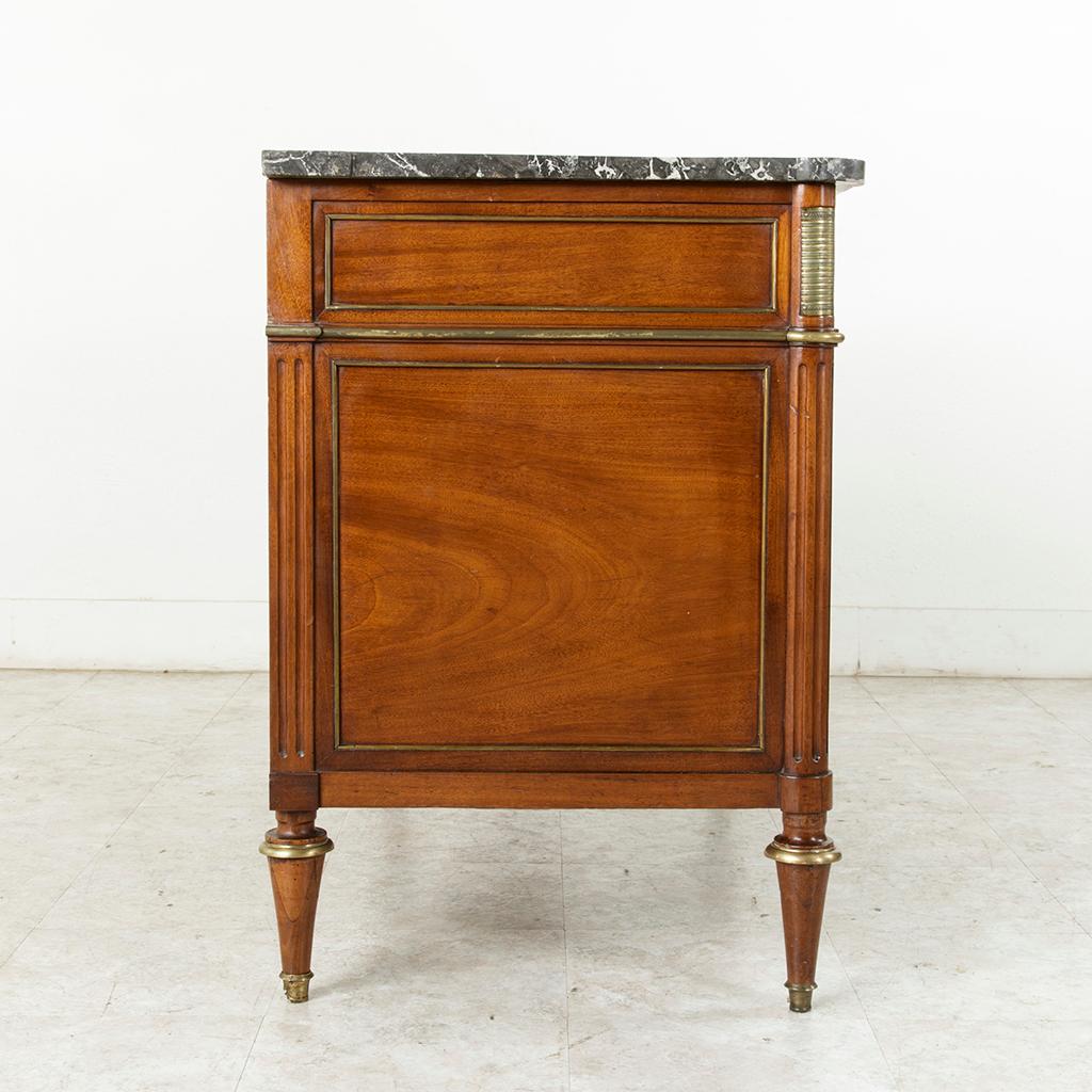 Bronze Late 18th Century French Louis XVI Period Mahogany Commode or Chest with Marble