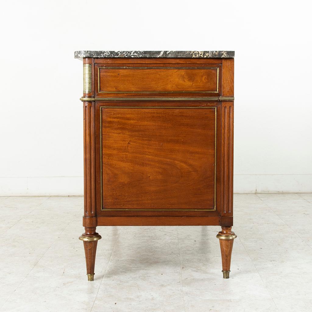 Late 18th Century French Louis XVI Period Mahogany Commode or Chest with Marble 2