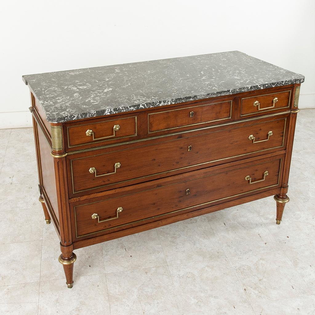 Late 18th Century French Louis XVI Period Mahogany Commode or Chest with Marble 3