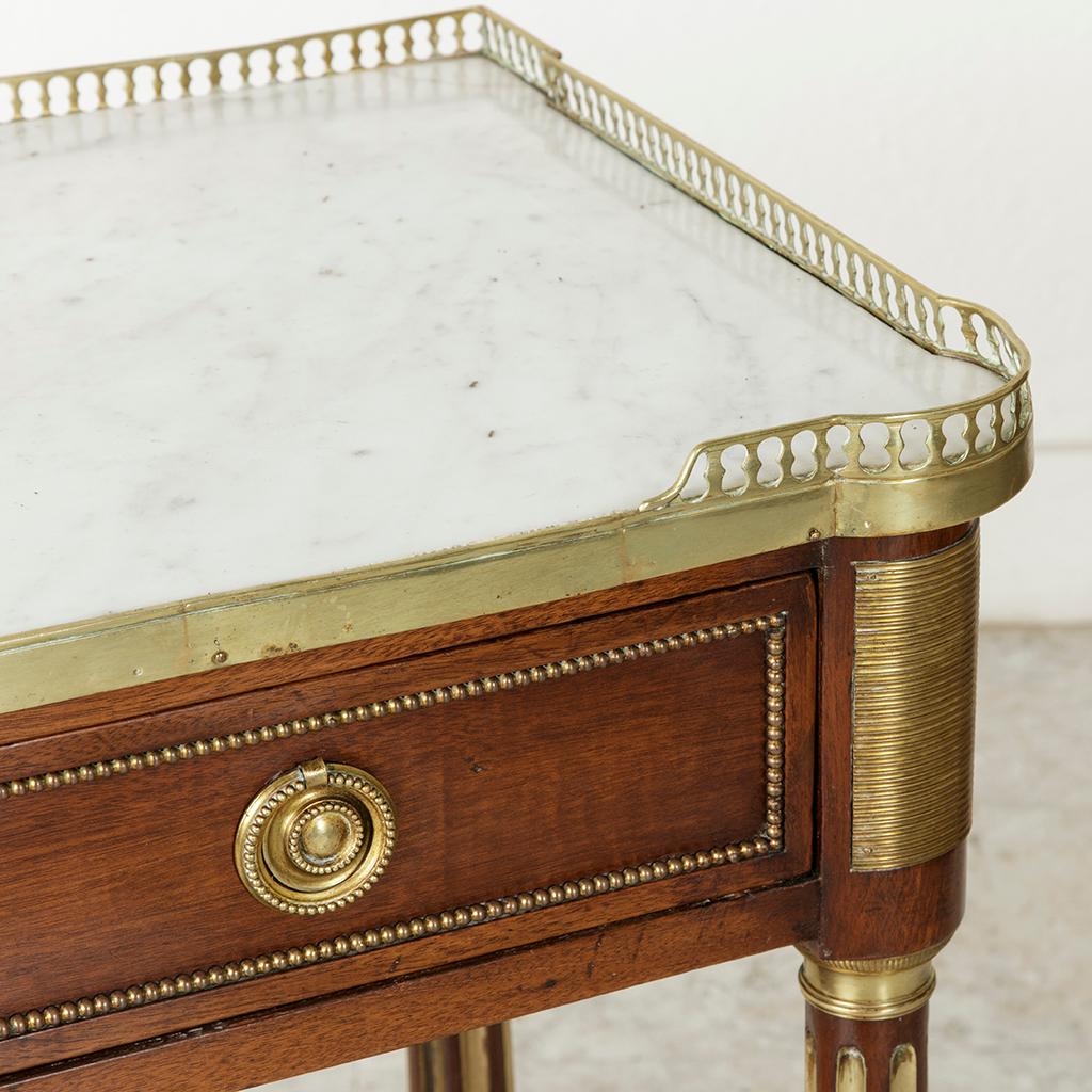 Late 18th Century French Louis XVI Period Mahogany Console Table, Marble Top 6