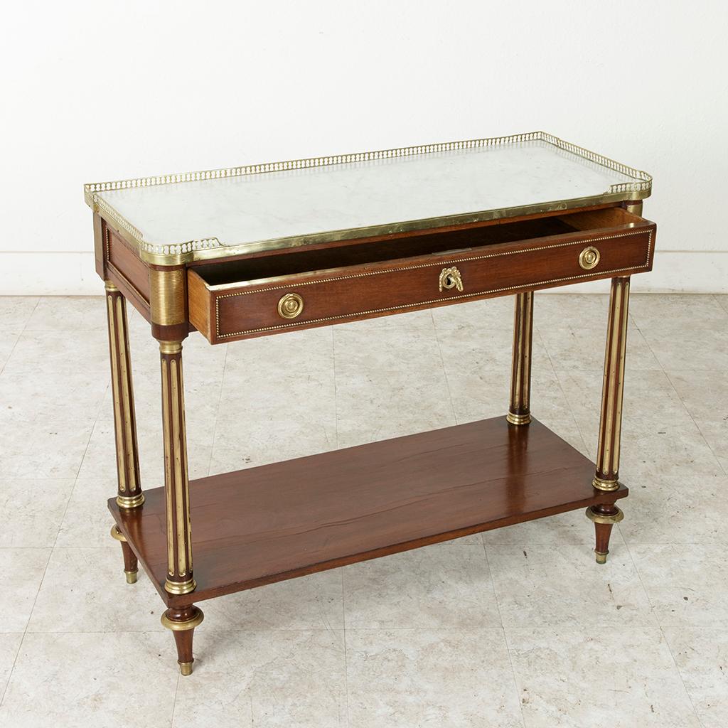 Late 18th Century French Louis XVI Period Mahogany Console Table, Marble Top 9