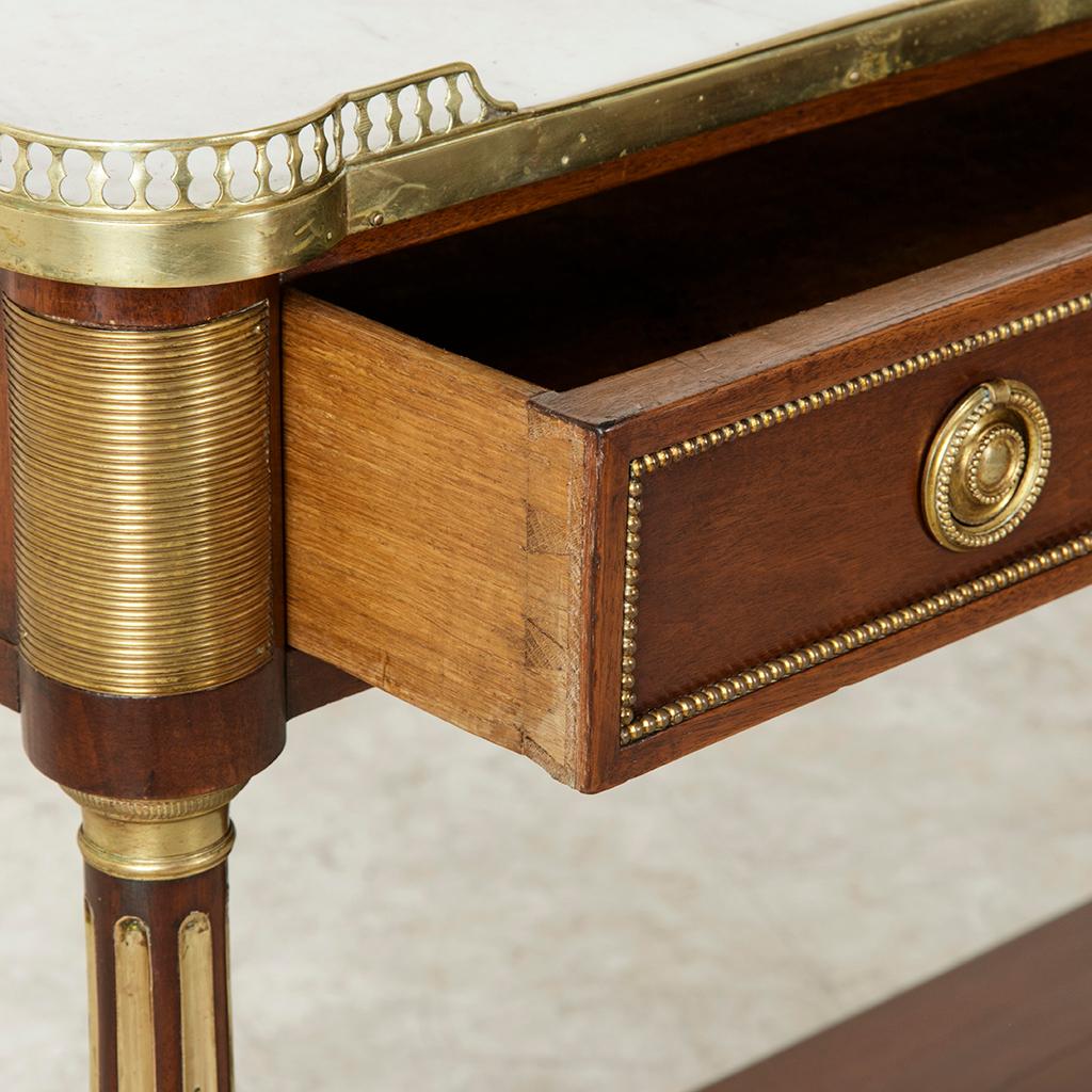 Late 18th Century French Louis XVI Period Mahogany Console Table, Marble Top 10