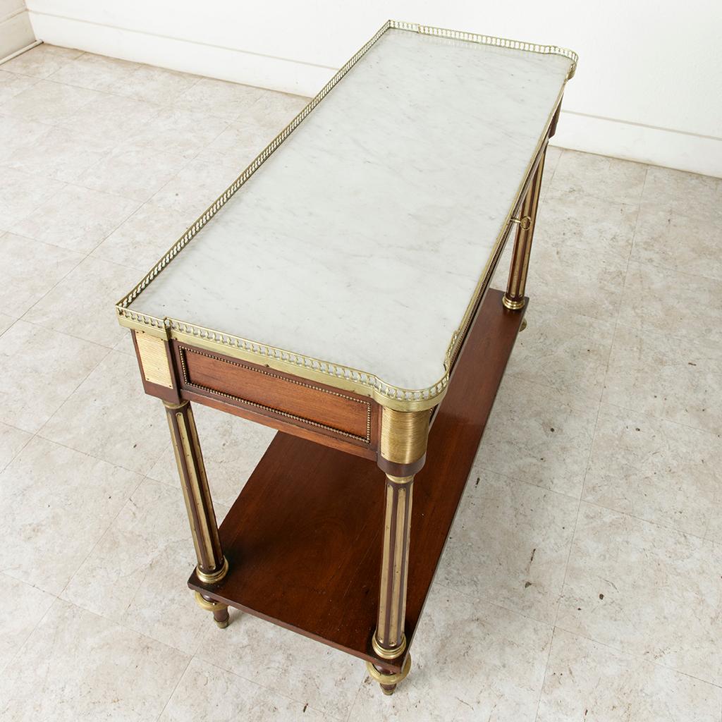 Late 18th Century French Louis XVI Period Mahogany Console Table, Marble Top 11