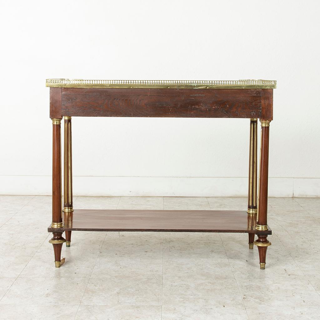 Late 18th Century French Louis XVI Period Mahogany Console Table, Marble Top 1