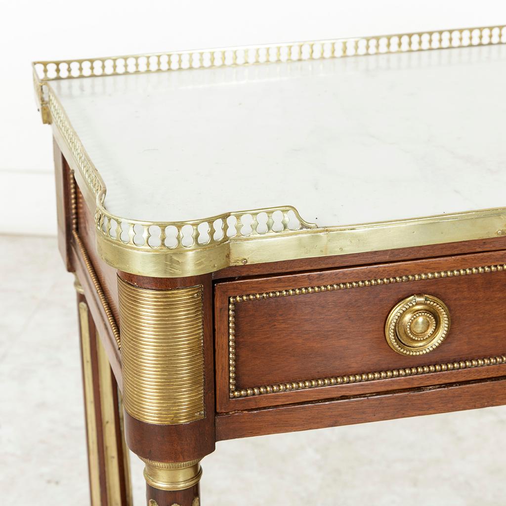 Late 18th Century French Louis XVI Period Mahogany Console Table, Marble Top 3