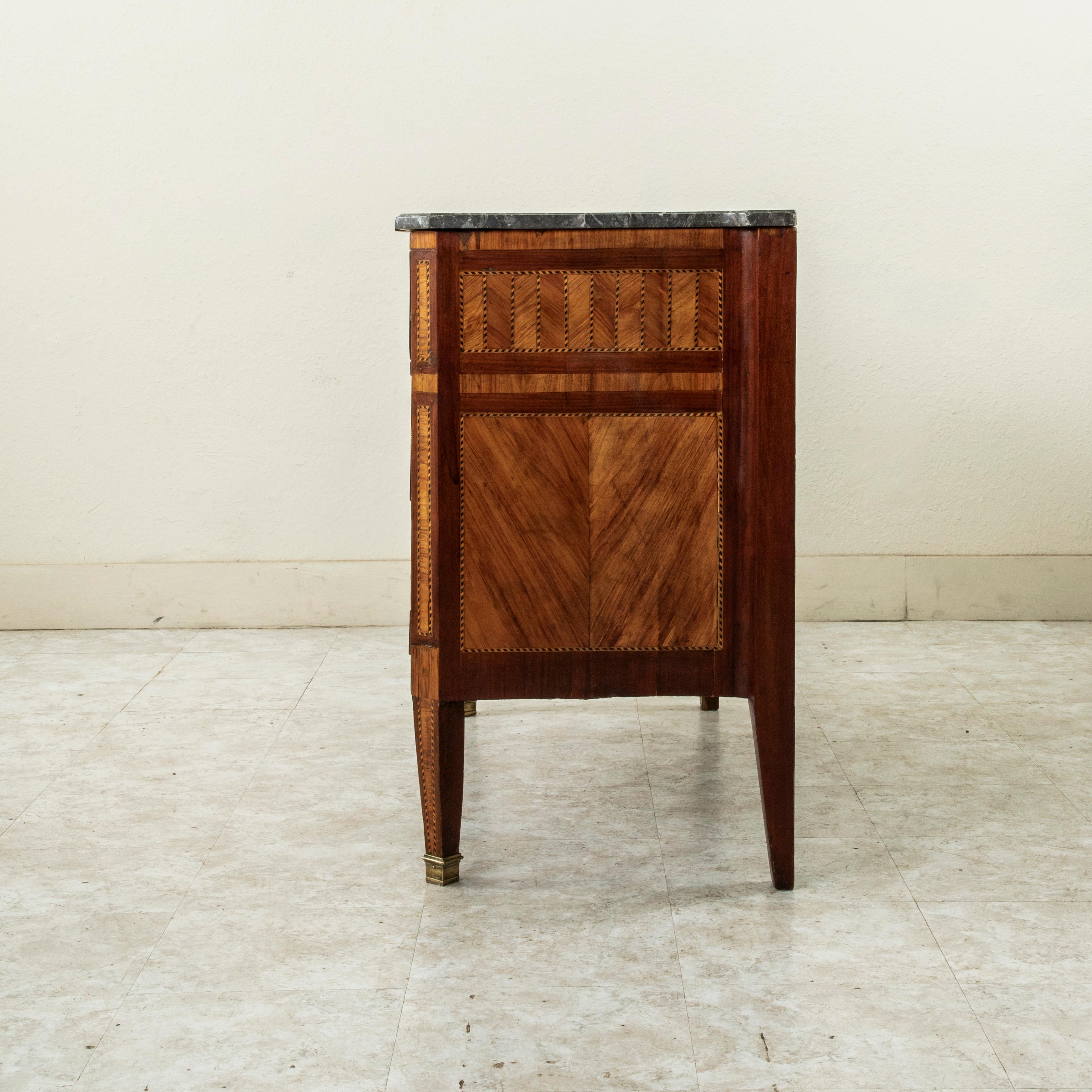 Late 18th Century French Louis XVI Period Marquetry Commode, Chest of Drawers In Good Condition For Sale In Fayetteville, AR