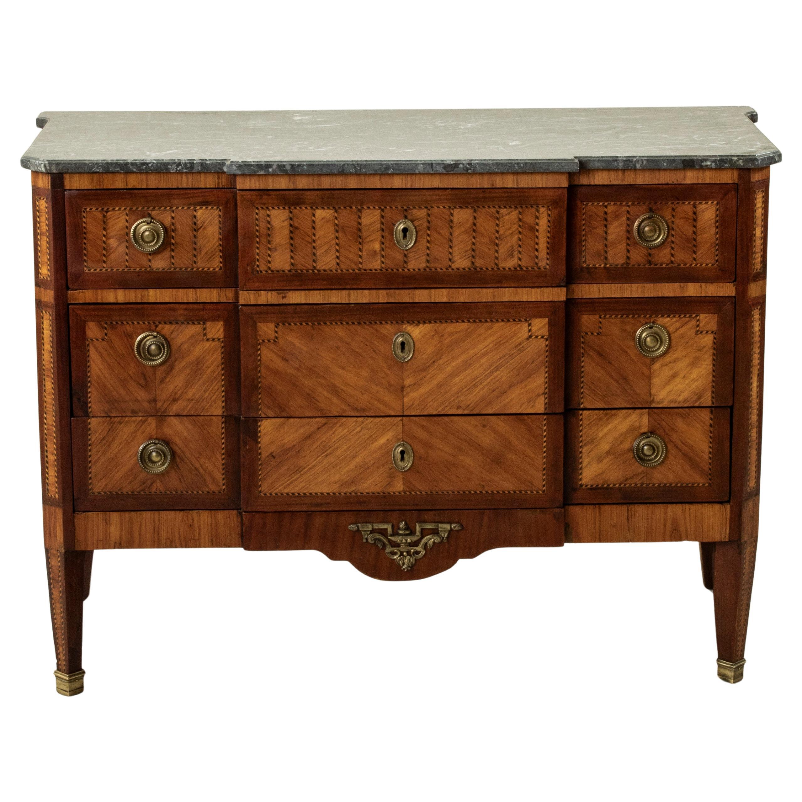 Late 18th Century French Louis XVI Period Marquetry Commode, Chest of Drawers For Sale