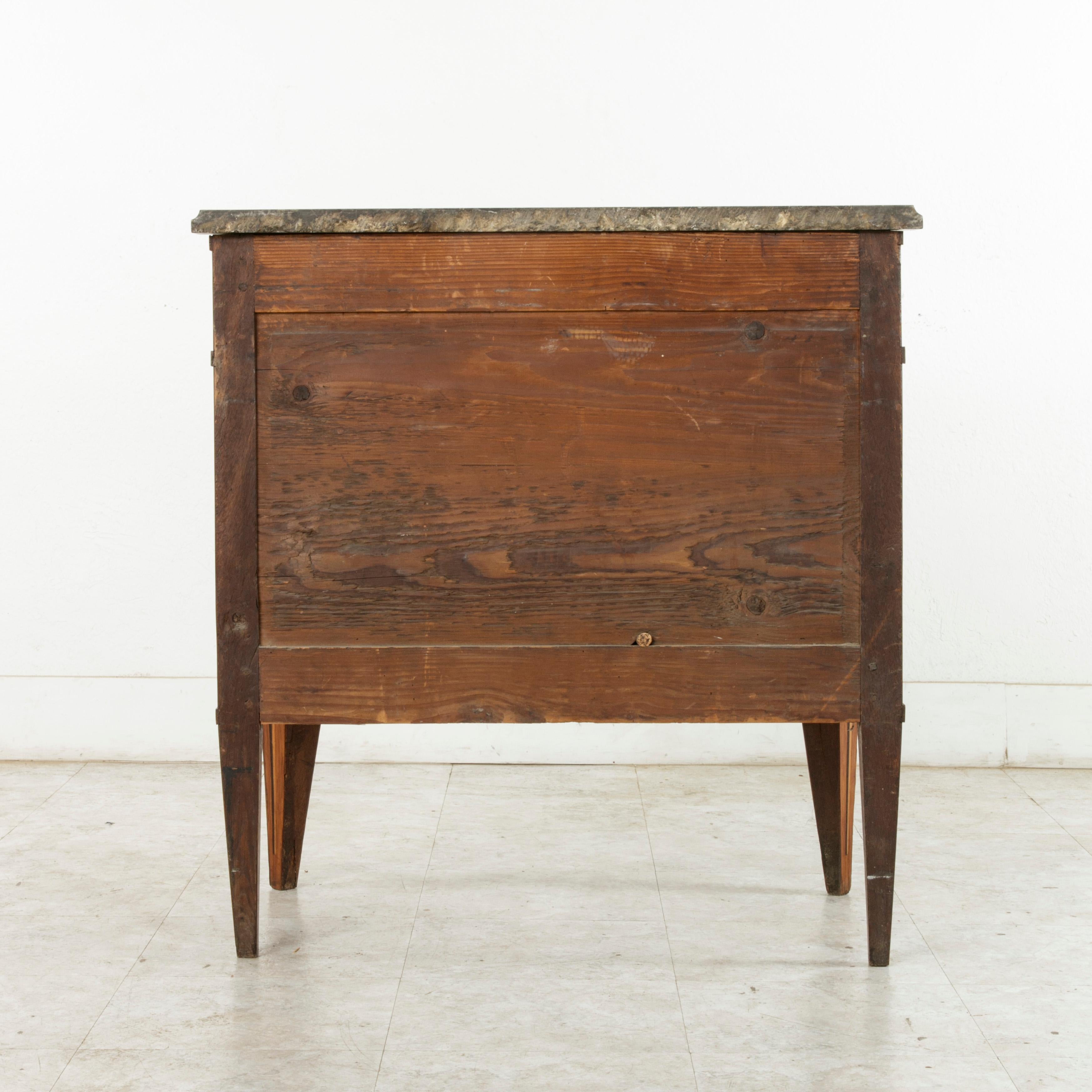 Late 18th Century French Louis XVI Period Marquetry Commode, Chest with Marble In Good Condition In Fayetteville, AR