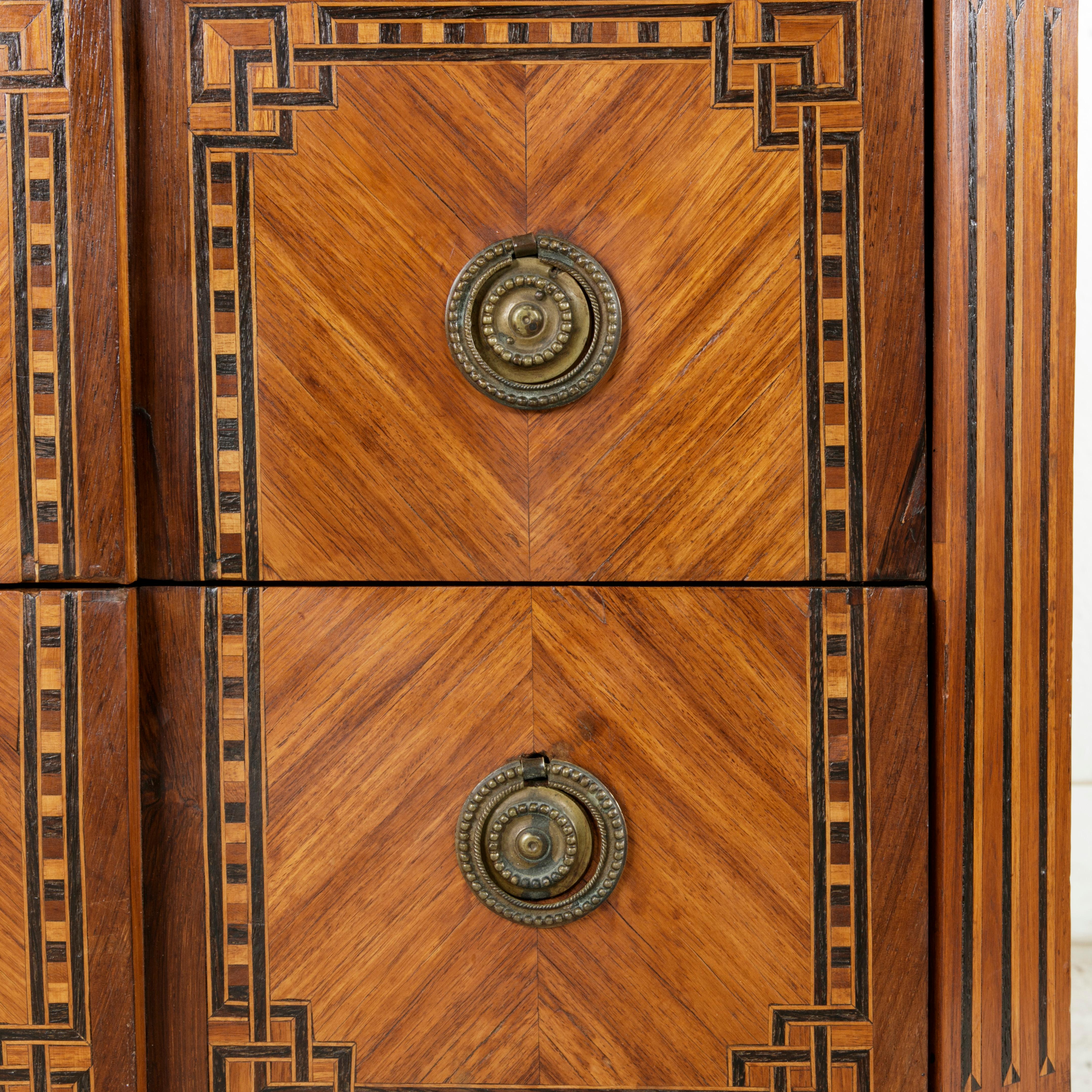 Late 18th Century French Louis XVI Period Marquetry Commode, Chest with Marble 3