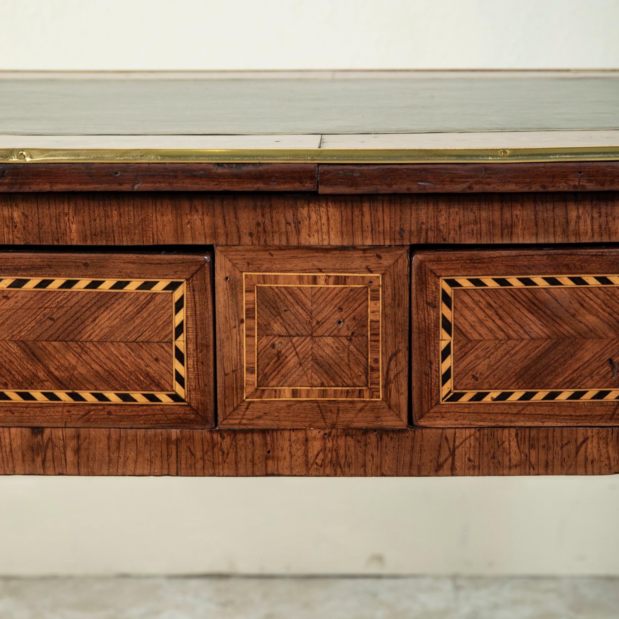 Late 18th Century French Louis XVI Period Marquetry Desk with Leather Top 10