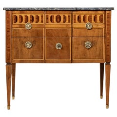 Used Late 18th Century French Louis XVI Period Marquetry Rosewood Commode, Chest