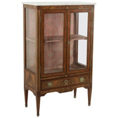 Late 18th Century French Louis XVI Period Signed Marquetry Cabinet or Vitrine