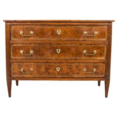 Late 18th Century French Louis XVI Period Walnut and Burl Walnut Commode